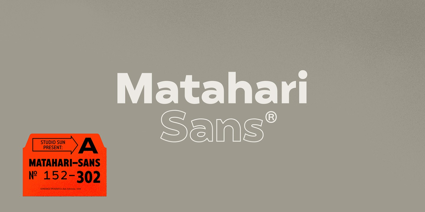 Ejemplo de fuente Matahari Sans Condensed 300 Light Oblique